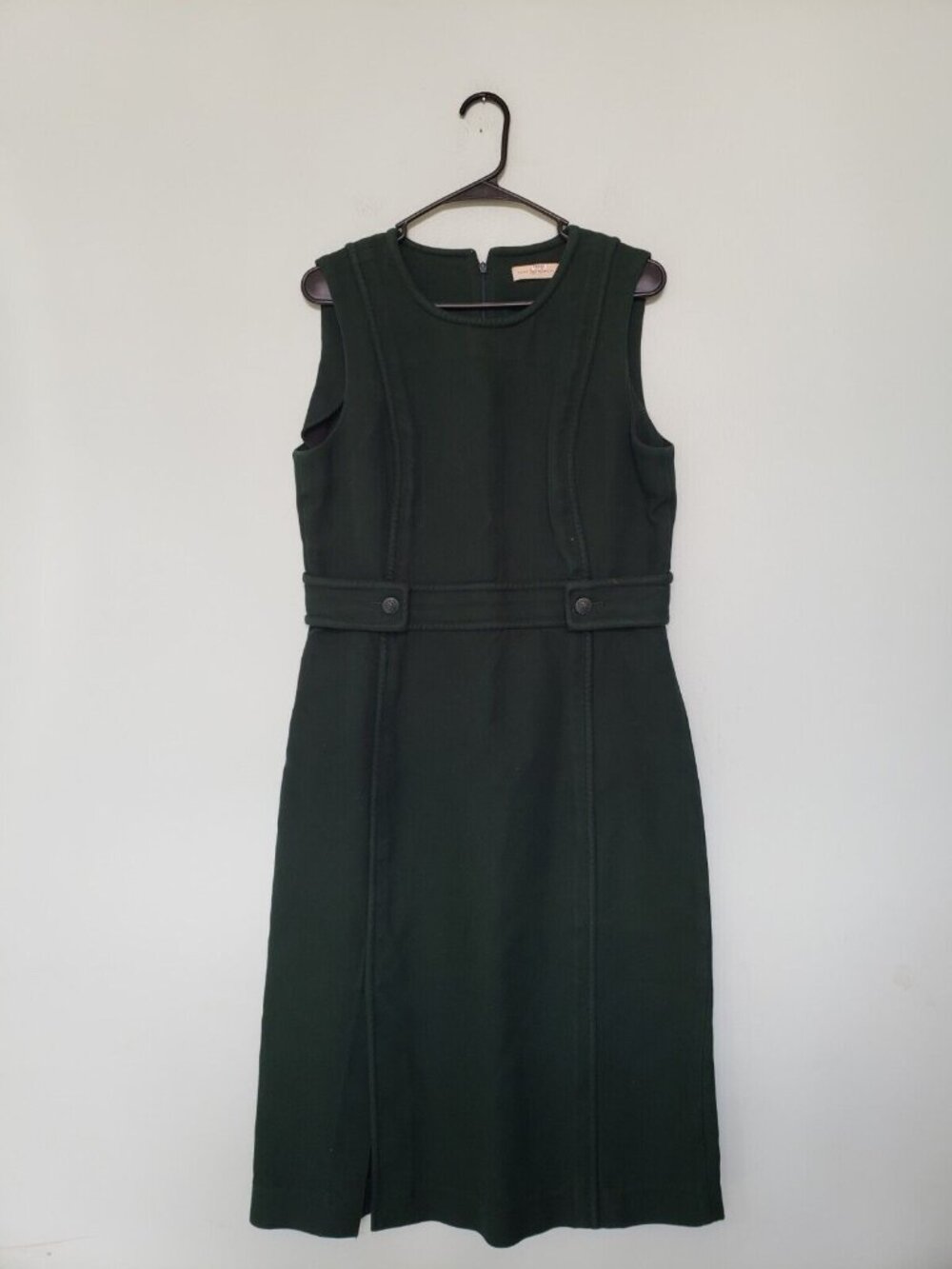 Tory Burch Womens 12 Rent The Runway Dress Green Sleeveless Fitted Twill Pencil